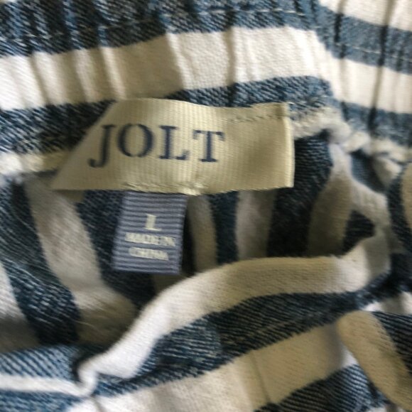 Jolt | Blue and White Striped Pants with Belt - Picture 5 of 5